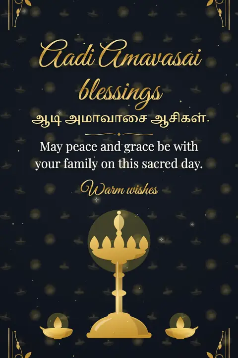 Aadi Amavasai wishes image: May peace and grace be with your family on this sacred day.