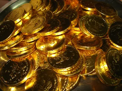 A heap of shining gold coins