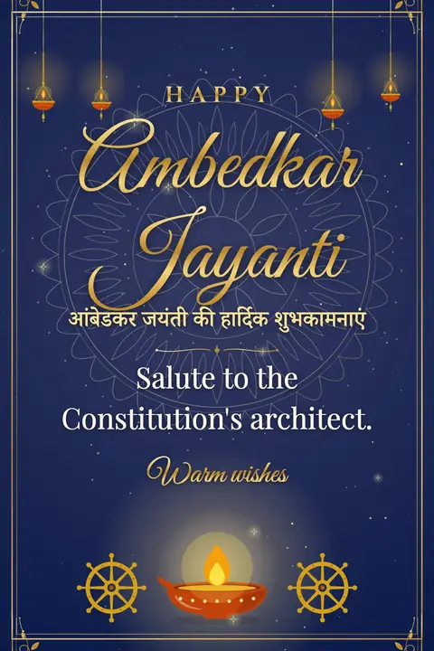 Ambedkar Jayanti wishes image: Salute to the Constitution's architect.