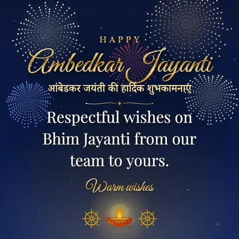 Ambedkar Jayanti wishes image: Respectful wishes on Bhim Jayanti from our team to yours.