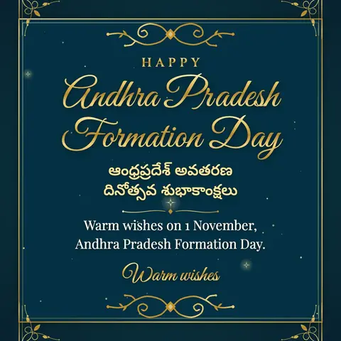 Andhra Pradesh Formation Day wishes image: Warm wishes on 1 November, Andhra Pradesh Formation Day.