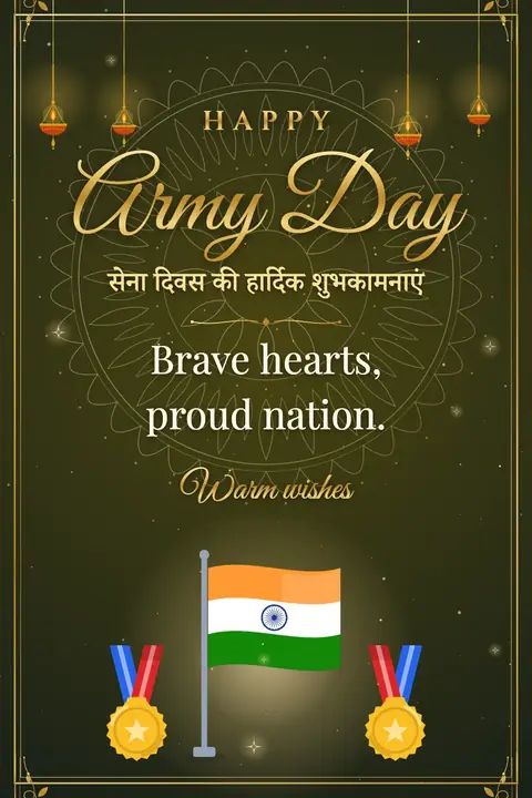 Army Day (India) wishes image: Brave hearts, proud nation.