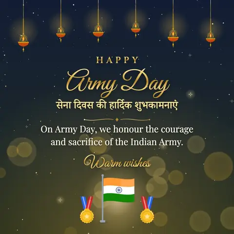 Army Day (India) wishes image: On Army Day, we honour the courage and sacrifice of the Indian Army.