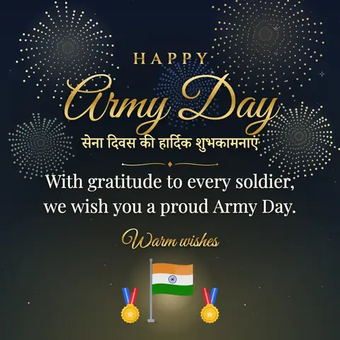 Army Day (India) wishes image: With gratitude to every soldier, we wish you a proud Army Day.