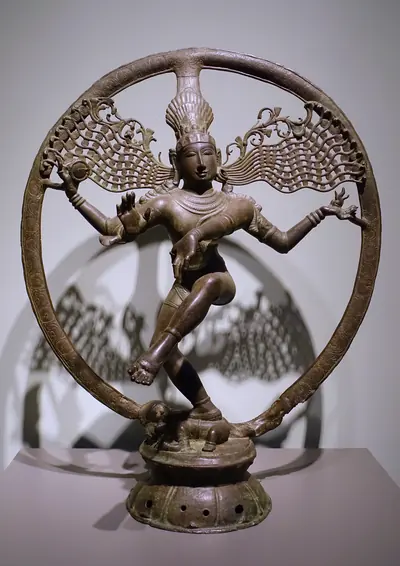 A bronze Nataraja dancing in a ring of fire