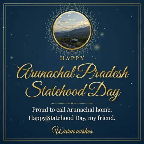 Arunachal Pradesh Statehood Day wishes image: Proud to call Arunachal home. Happy Statehood Day, my friend.