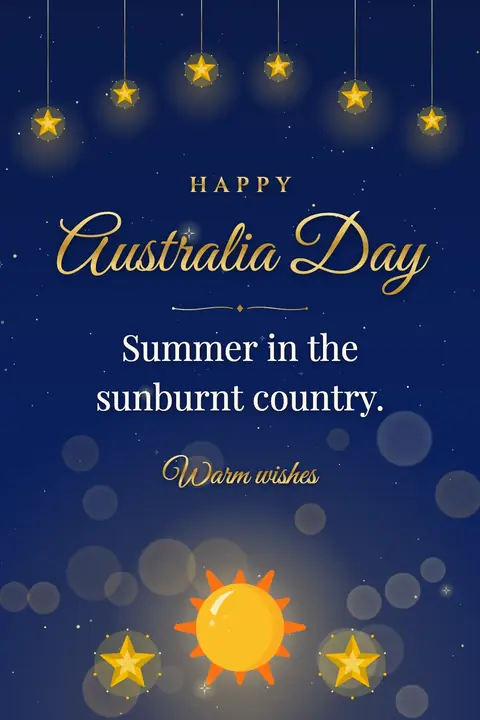 Australia Day wishes image: Summer in the sunburnt country.