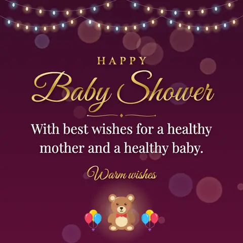 Baby Shower wishes image: With best wishes for a healthy mother and a healthy baby.