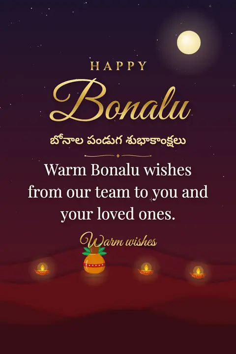Bonalu wishes image: Warm Bonalu wishes from our team to you and your loved ones.