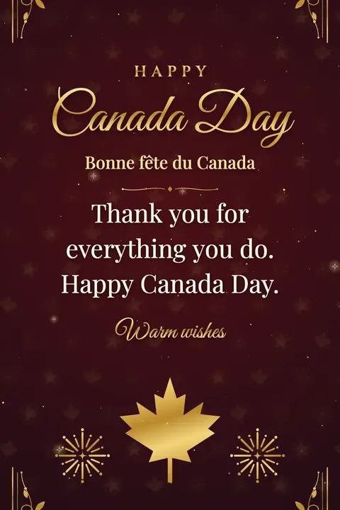 Canada Day wishes image: Thank you for everything you do. Happy Canada Day.