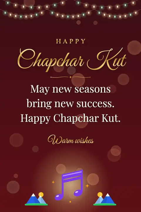 Chapchar Kut wishes image: May new seasons bring new success. Happy Chapchar Kut.