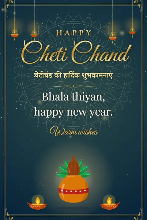 Cheti Chand wishes image: Bhala thiyan, happy new year.