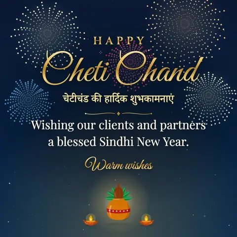 Cheti Chand wishes image: Wishing our clients and partners a blessed Sindhi New Year.