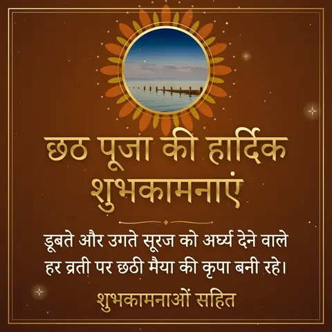 Chhath Puja wishes image: डूबते और उगते सूरज को अर्घ्य देने वाले हर व्रती पर छठी मैया की कृपा बनी रहे।