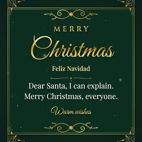 Christmas wishes image: Dear Santa, I can explain. Merry Christmas, everyone.