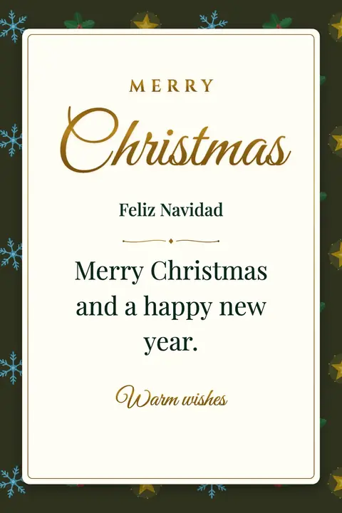 Christmas wishes image: Merry Christmas and a happy new year.