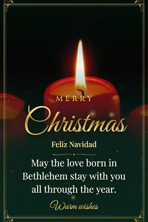 Christmas wishes image: May the love born in Bethlehem stay with you all through the year.