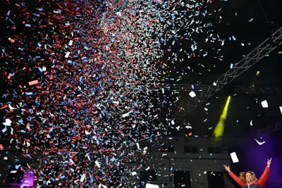 A shower of confetti at a big celebration