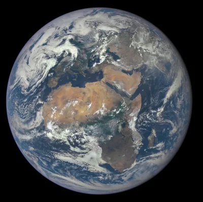 The whole blue Earth seen from space