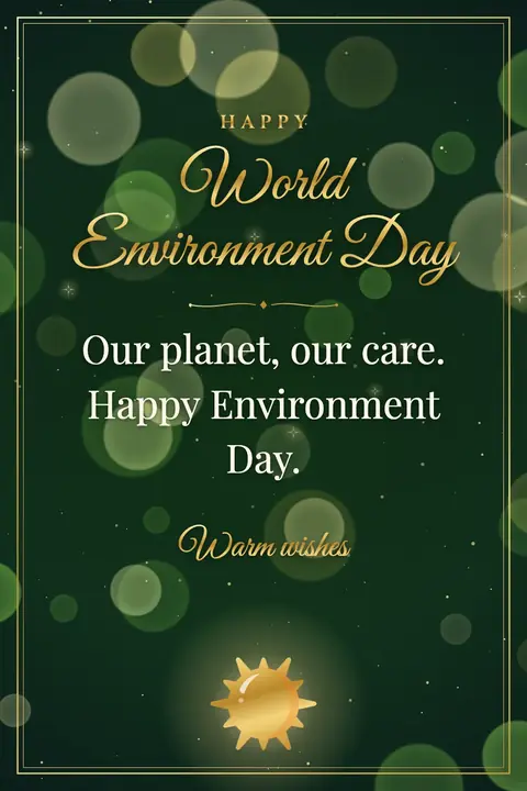 World Environment Day wishes image: Our planet, our care. Happy Environment Day.