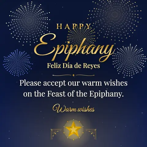 Epiphany wishes image: Please accept our warm wishes on the Feast of the Epiphany.