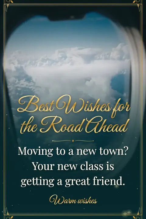 Farewell wishes image: Moving to a new town? Your new class is getting a great friend.