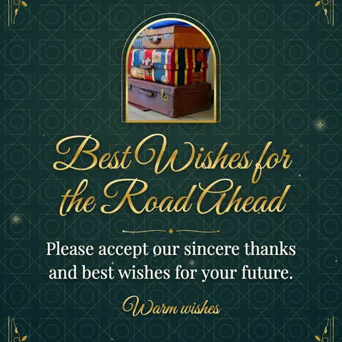 Farewell wishes image: Please accept our sincere thanks and best wishes for your future.
