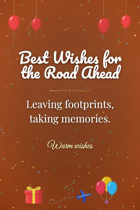 Farewell wishes image: Leaving footprints, taking memories.