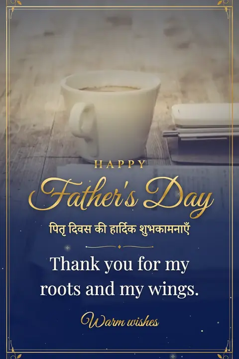 Father's Day wishes image: Thank you for my roots and my wings.