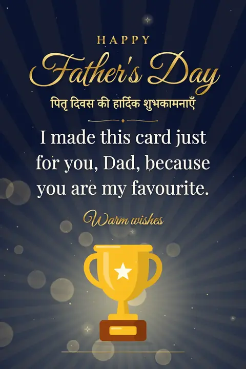 Father's Day wishes image: I made this card just for you, Dad, because you are my favourite.