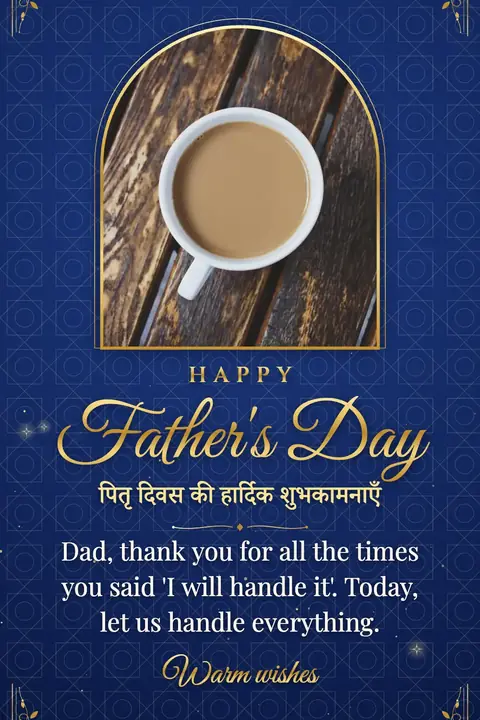 Father's Day wishes image: Dad, thank you for all the times you said 'I will handle it'. Today, let us handle everything.