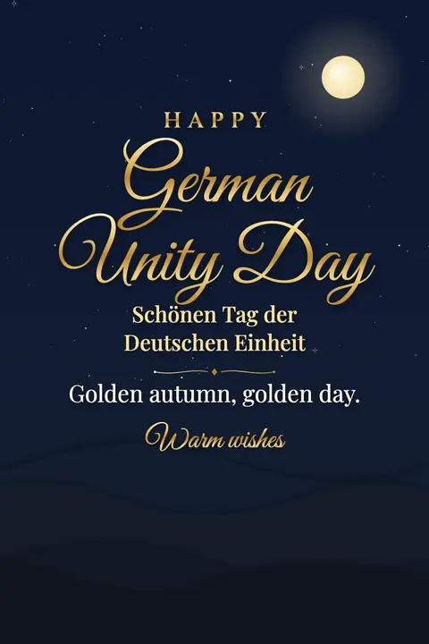 German Unity Day wishes image: Golden autumn, golden day.