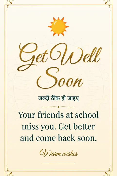 Get Well Soon wishes image: Your friends at school miss you. Get better and come back soon.