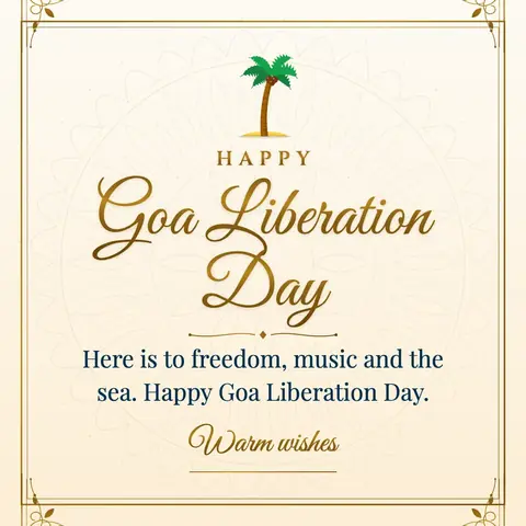 Goa Liberation Day wishes image: Here is to freedom, music and the sea. Happy Goa Liberation Day.