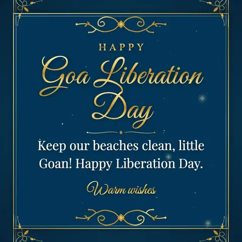 Goa Liberation Day wishes image: Keep our beaches clean, little Goan! Happy Liberation Day.