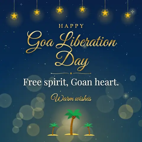 Goa Liberation Day wishes image: Free spirit, Goan heart.