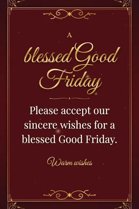 Good Friday wishes image: Please accept our sincere wishes for a blessed Good Friday.