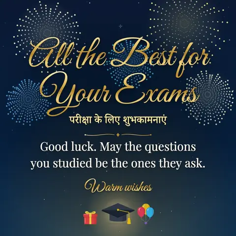 Good Luck for Exams wishes image: Good luck. May the questions you studied be the ones they ask.