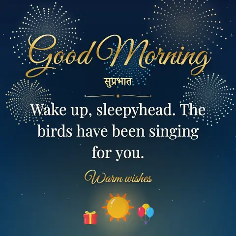 Good Morning wishes image: Wake up, sleepyhead. The birds have been singing for you.