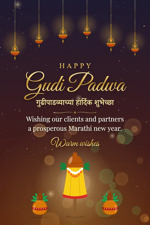 Gudi Padwa wishes image: Wishing our clients and partners a prosperous Marathi new year.