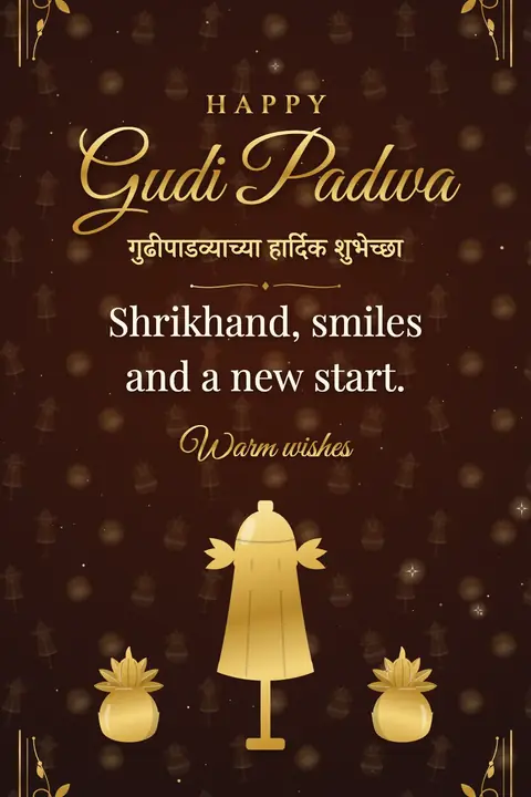 Gudi Padwa wishes image: Shrikhand, smiles and a new start.
