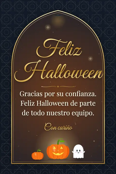 Halloween wishes image: Gracias por su confianza. Feliz Halloween de parte de todo nuestro equipo.