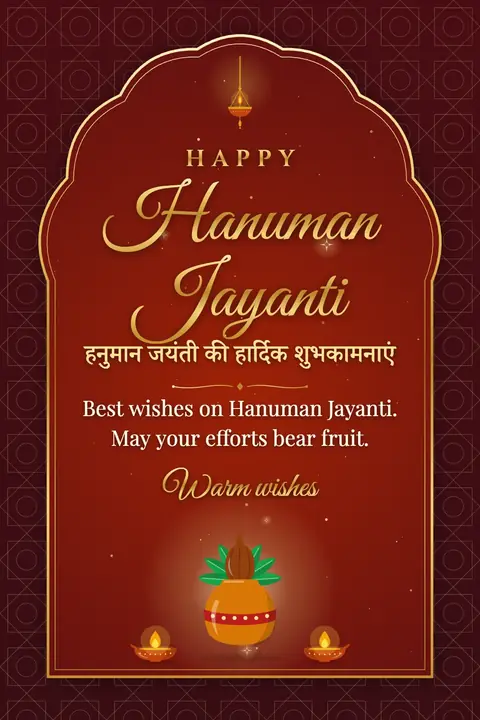 Hanuman Jayanti wishes image: Best wishes on Hanuman Jayanti. May your efforts bear fruit.