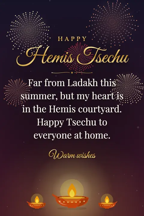 Hemis Festival wishes image: Far from Ladakh this summer, but my heart is in the Hemis courtyard. Happy Tsechu to everyone at home.