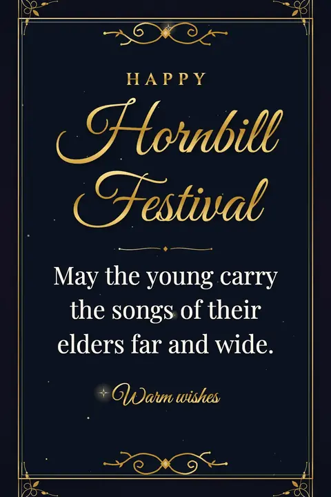 Hornbill Festival wishes image: May the young carry the songs of their elders far and wide.