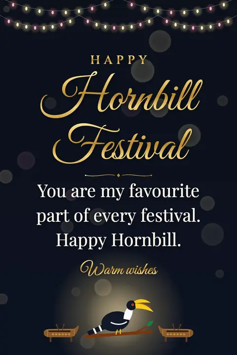 Hornbill Festival wishes image: You are my favourite part of every festival. Happy Hornbill.