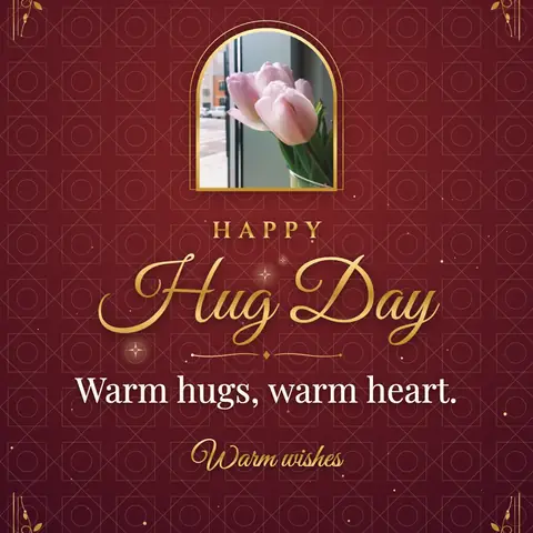 Hug Day wishes image: Warm hugs, warm heart.