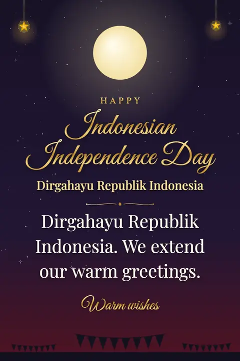 Indonesia Independence Day wishes image: Dirgahayu Republik Indonesia. We extend our warm greetings.
