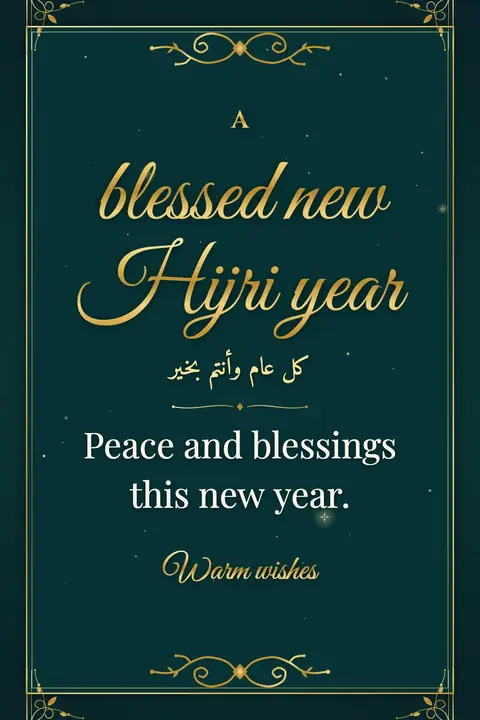Islamic New Year wishes image: Peace and blessings this new year.