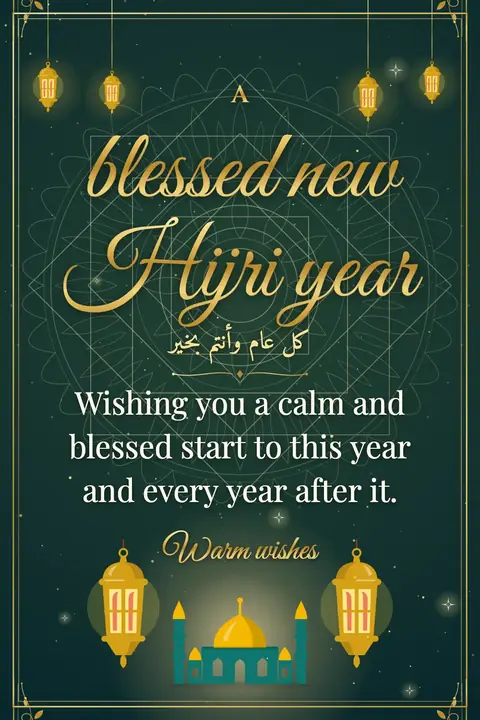 Islamic New Year wishes image: Wishing you a calm and blessed start to this year and every year after it.
